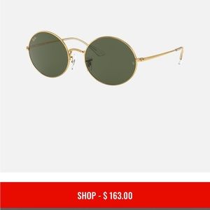 Ray Ban Oval Gold Frame With Green G-15 Lenses